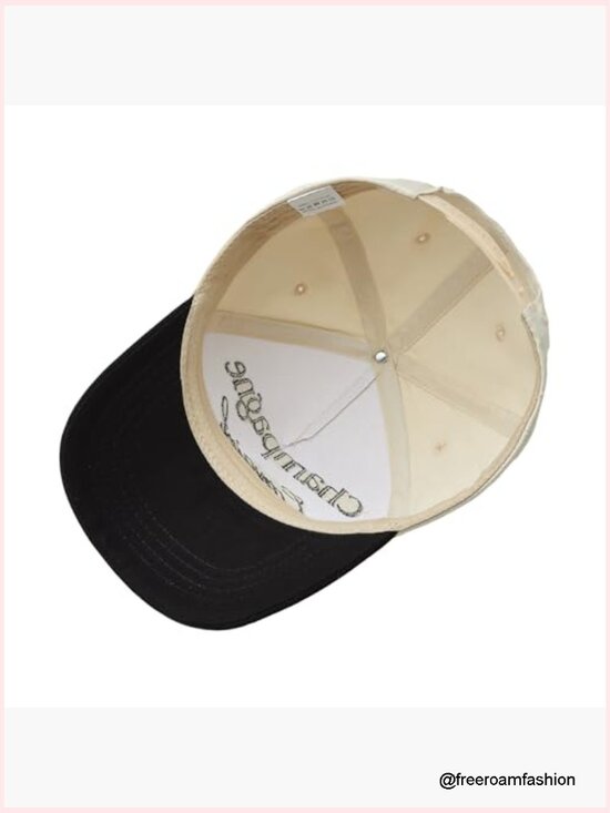 Embroidered Lettering Print Vintage Snapback Baseball Cap Dad Hat main image 7